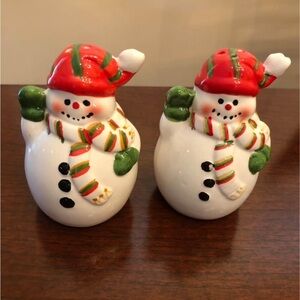 Festive Snowman Salt and Pepper Shakers NEW